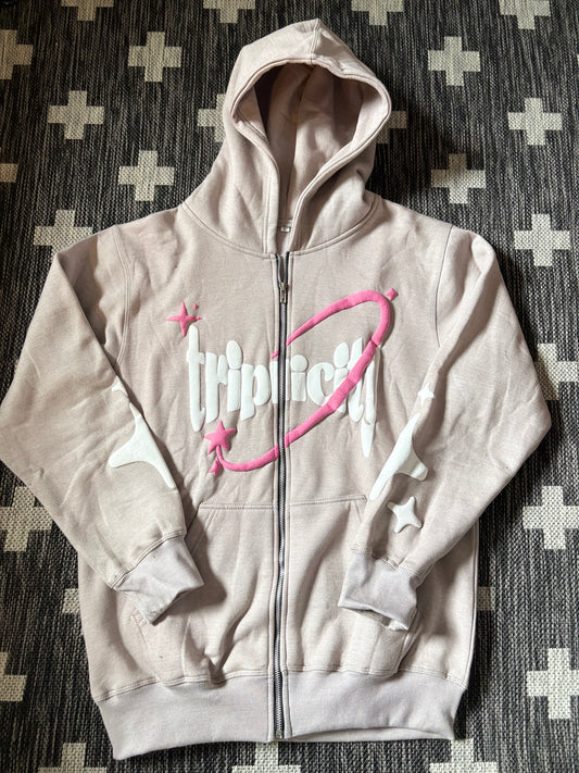 White n' Pink Triplicity Hoodie