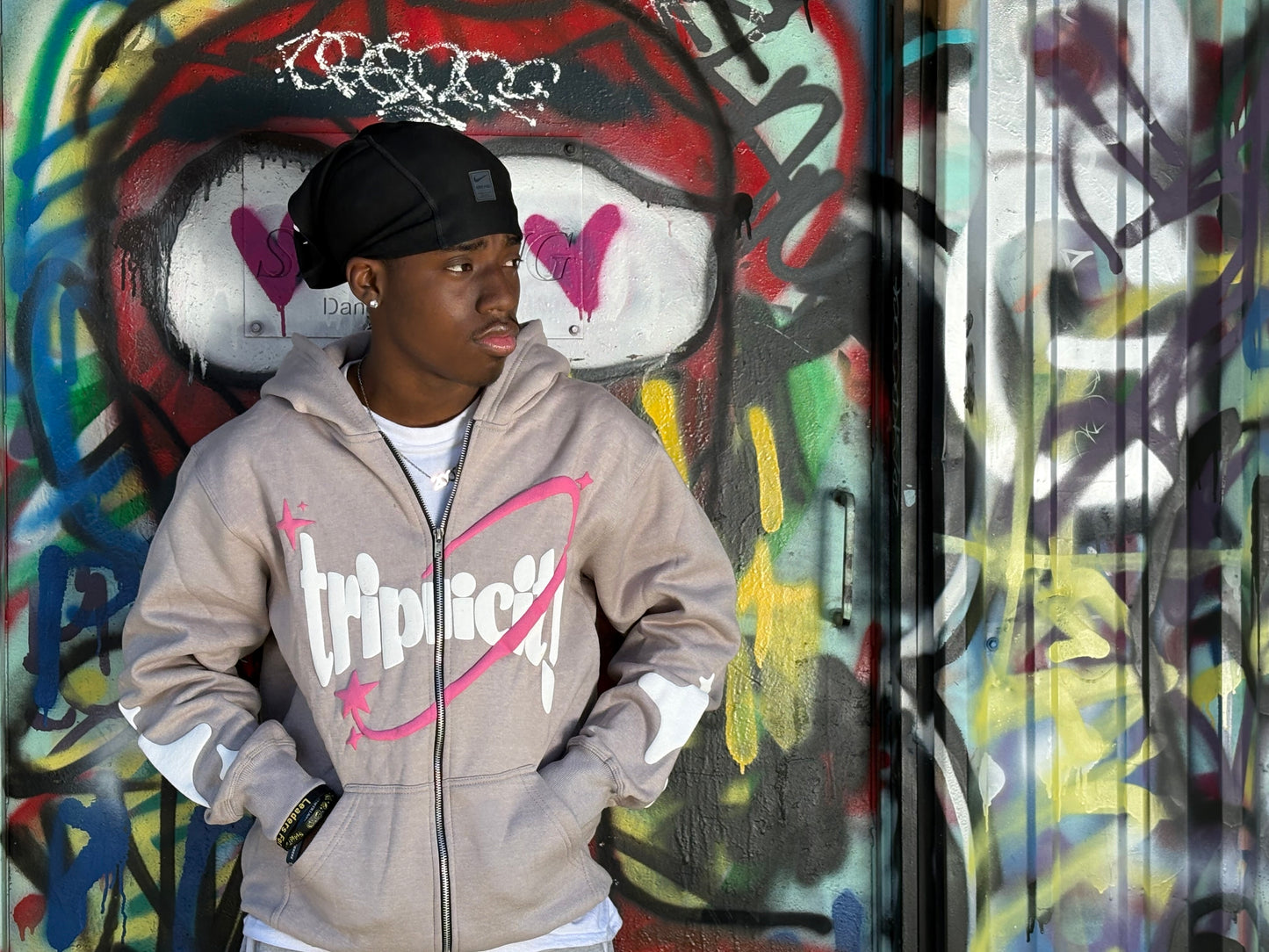 White n' Pink Triplicity Hoodie