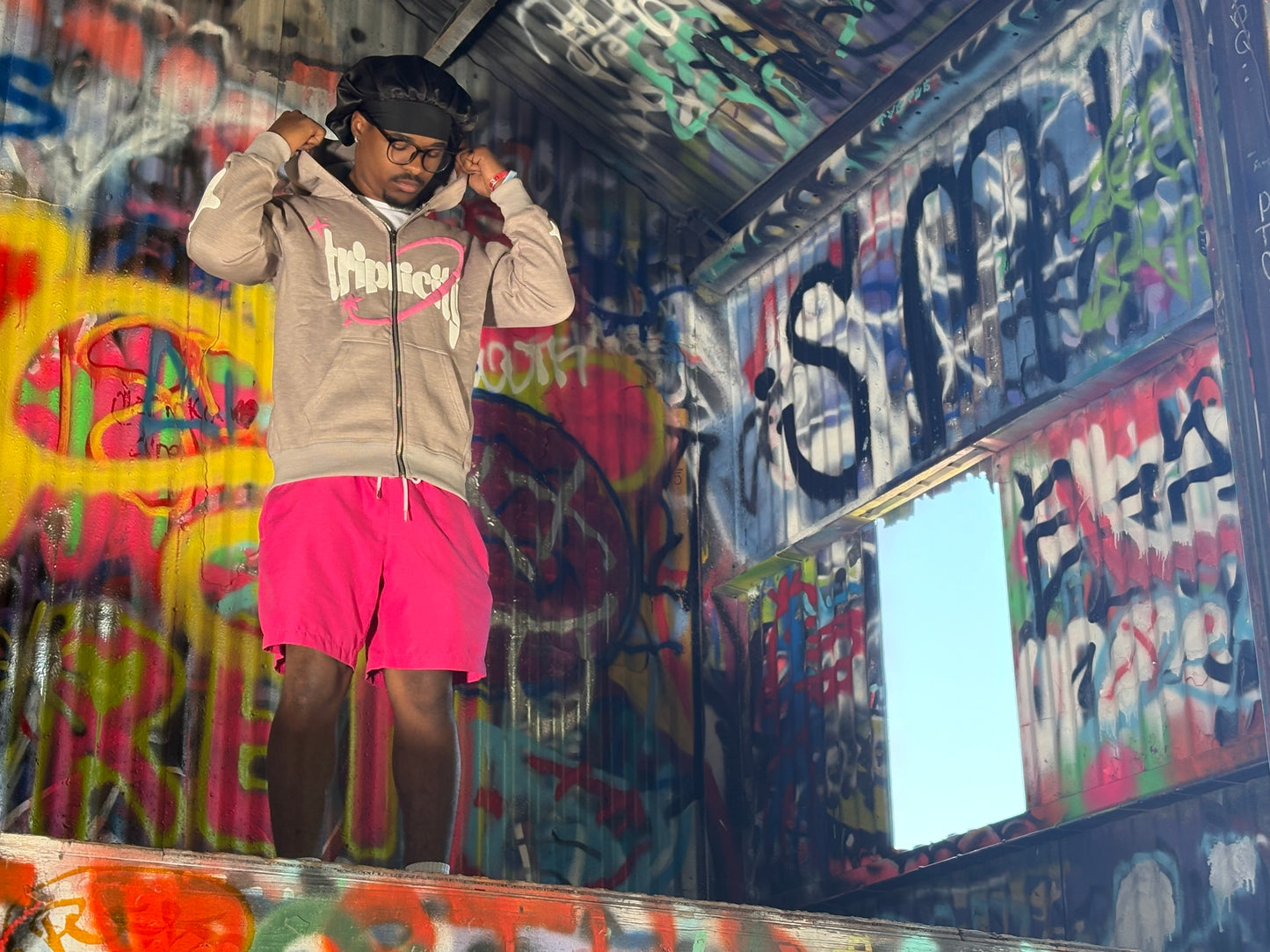 White n' Pink Triplicity Hoodie